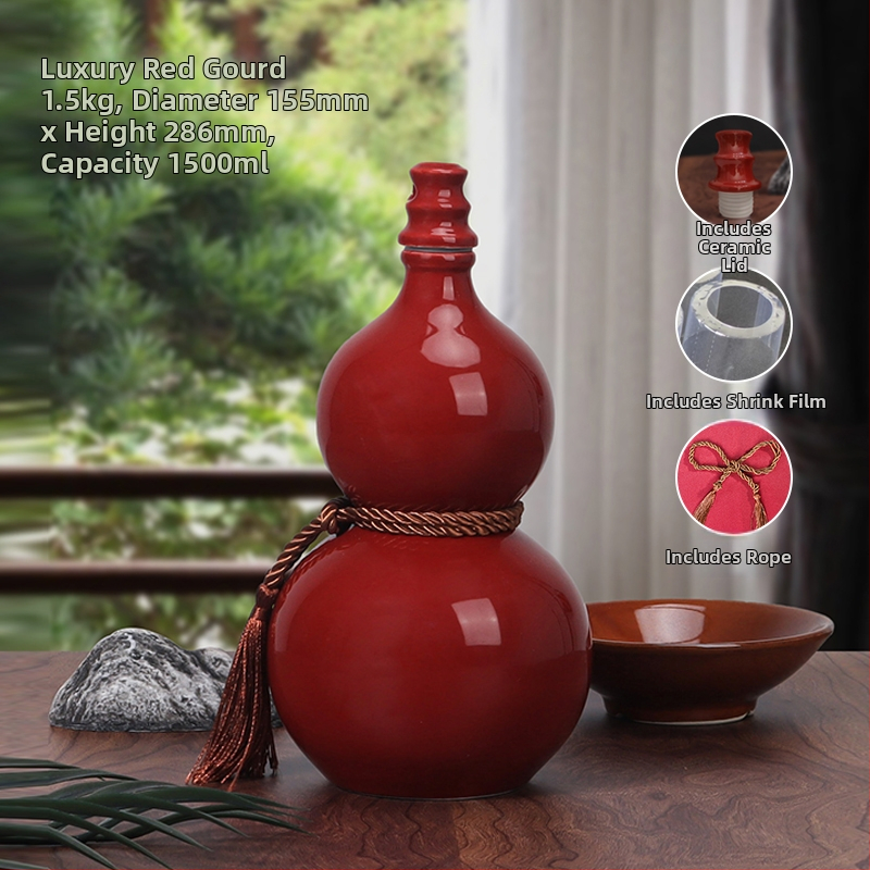 Keramická fľaša na víno v tvare tekvice, na domáce použitie, uzavretý uzáver, pre víno, prázdna fľaša