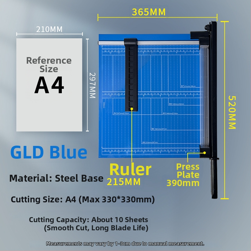 Ručný krájač papiera, A3/A4/B5, nerezová oceľ, do kancelárie a domova, na fotografie a textové dokumenty