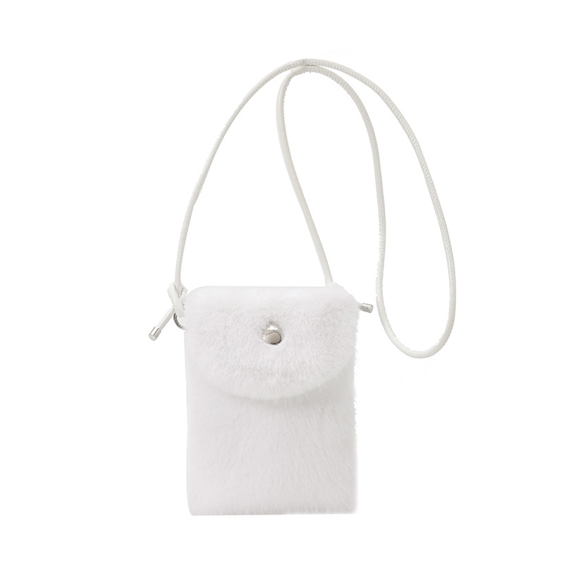 Geantă pentru telefon LS1604 — stil urban minimalist, material pufos, închidere cu capac, formă pătrată verticală