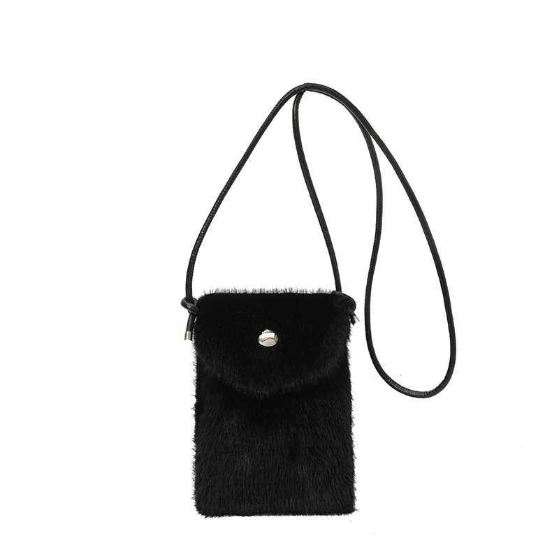 Geantă pentru telefon LS1604 — stil urban minimalist, material pufos, închidere cu capac, formă pătrată verticală