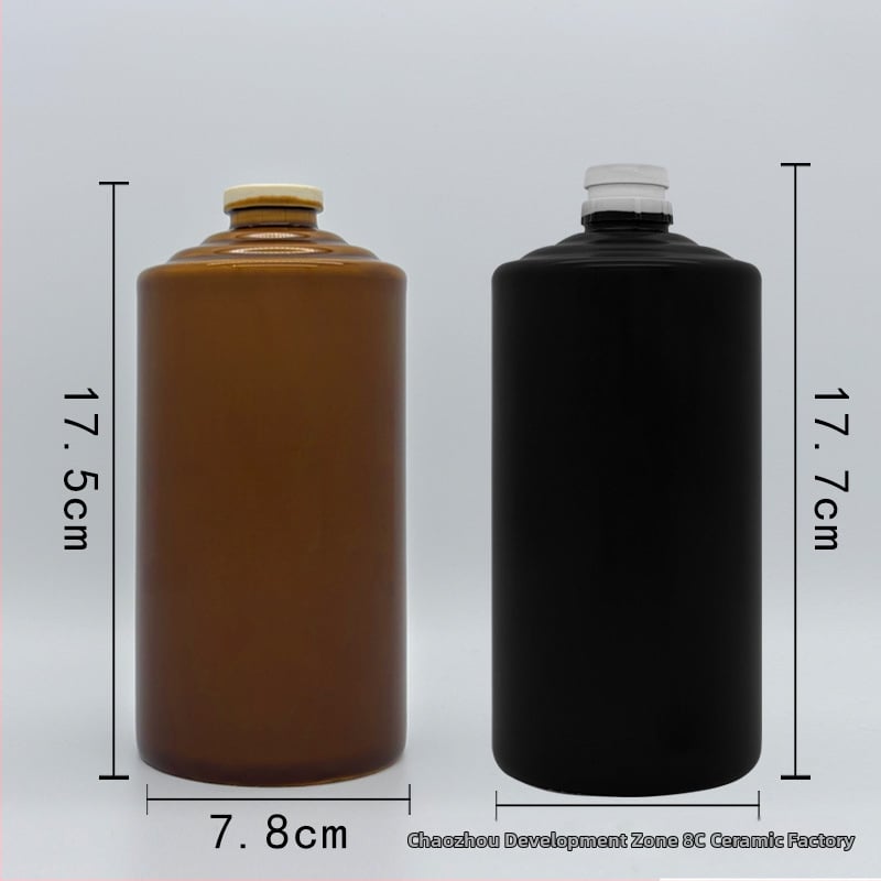 Linda sticlă ceramică pentru băuturi alcoolice, în stil Maotai, gură cu trei inele, imprimare de logo disponibilă, design minimalist modern