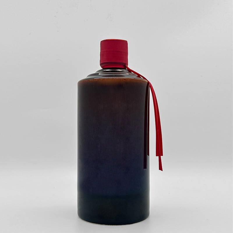 Linda sticlă ceramică pentru băuturi alcoolice, în stil Maotai, gură cu trei inele, imprimare de logo disponibilă, design minimalist modern