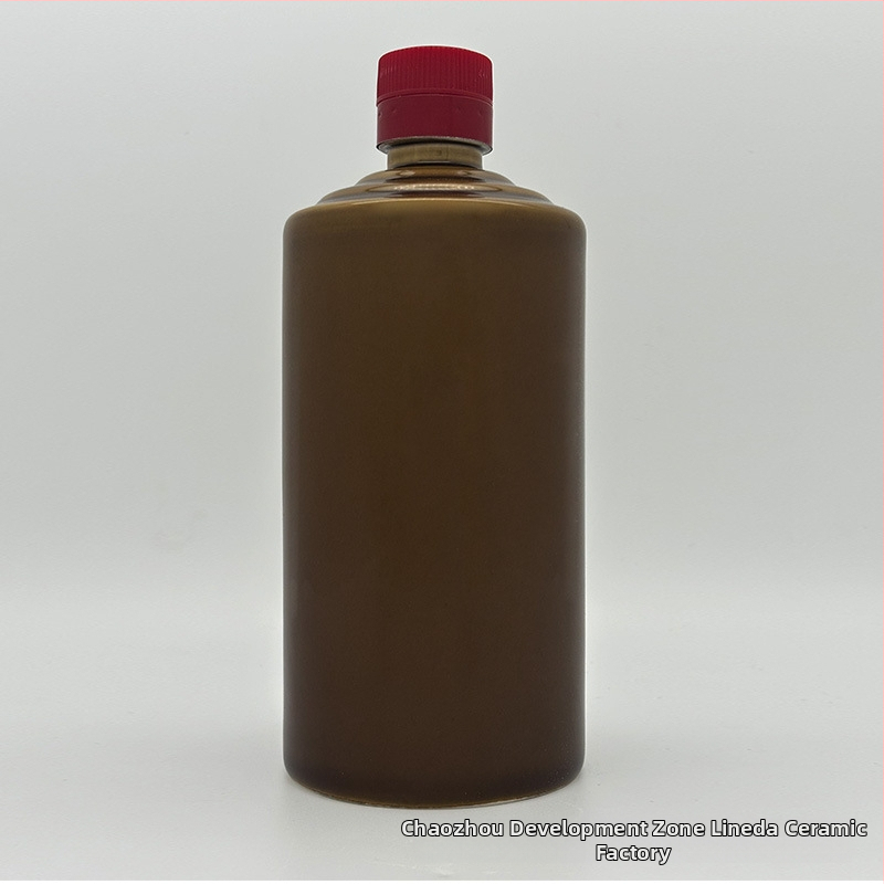 Linda sticlă ceramică pentru băuturi alcoolice, în stil Maotai, gură cu trei inele, imprimare de logo disponibilă, design minimalist modern