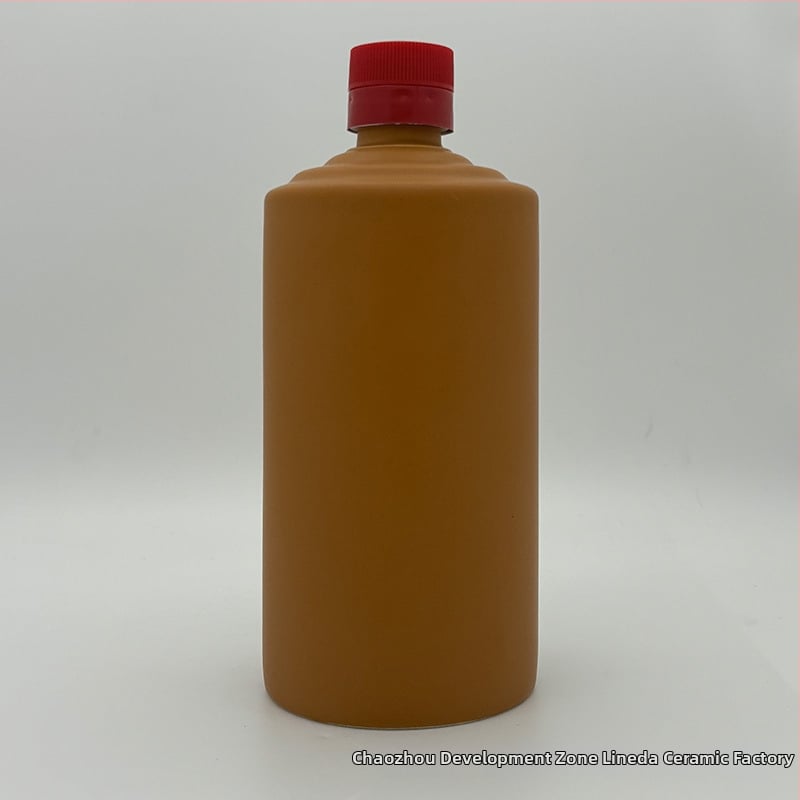 Linda sticlă ceramică pentru băuturi alcoolice, în stil Maotai, gură cu trei inele, imprimare de logo disponibilă, design minimalist modern