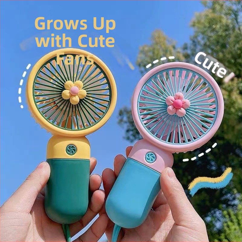 Ručný mini stolný ventilátor s USB nabíjaním — plastový, tichý, jednoduchý a štýlový, do kancelárie