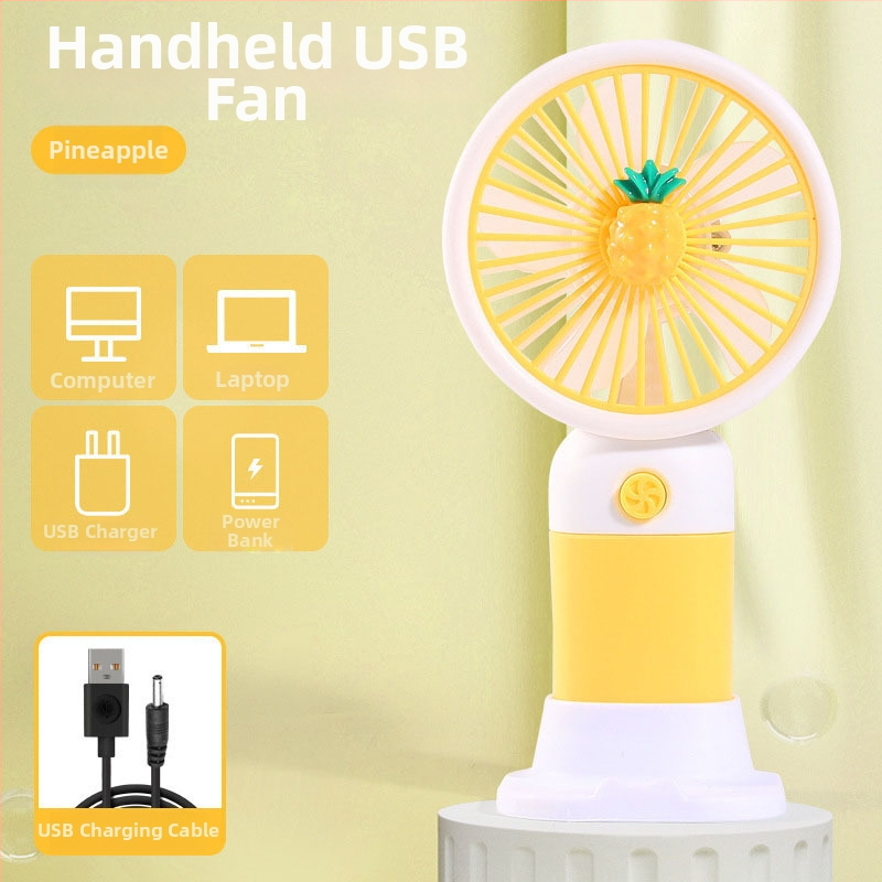 Ručný mini stolný ventilátor s USB nabíjaním — plastový, tichý, jednoduchý a štýlový, do kancelárie