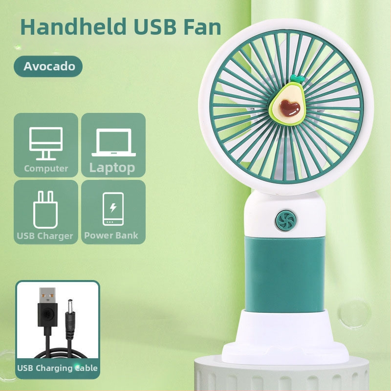 Ručný mini stolný ventilátor s USB nabíjaním — plastový, tichý, jednoduchý a štýlový, do kancelárie