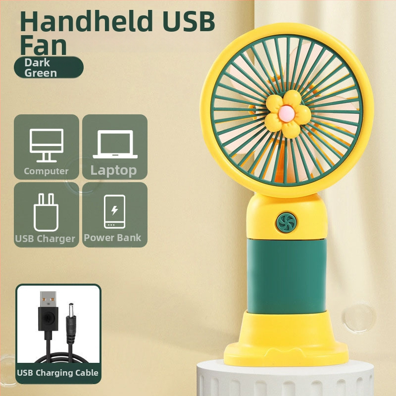 Ručný mini stolný ventilátor s USB nabíjaním — plastový, tichý, jednoduchý a štýlový, do kancelárie