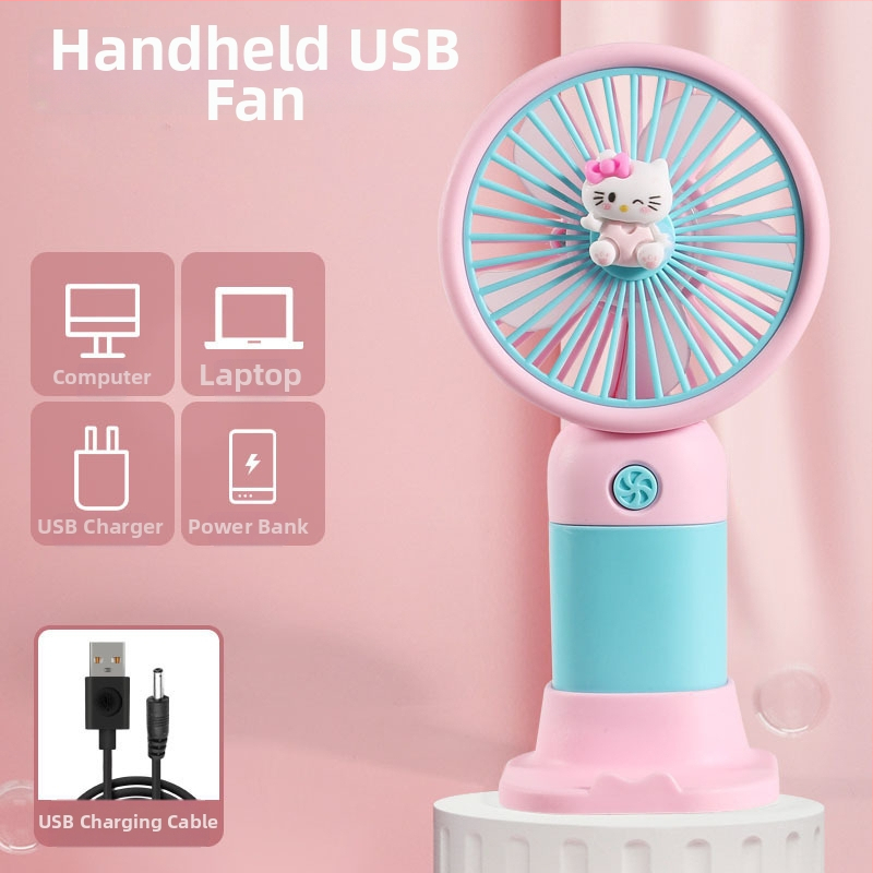 Ručný mini stolný ventilátor s USB nabíjaním — plastový, tichý, jednoduchý a štýlový, do kancelárie