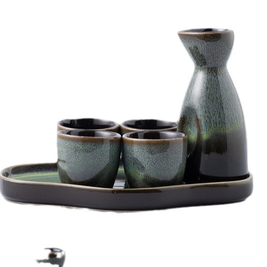 Set de pahare de sake ceramic - izolat, stil antic, 101-200 ml, Hoimashimaya