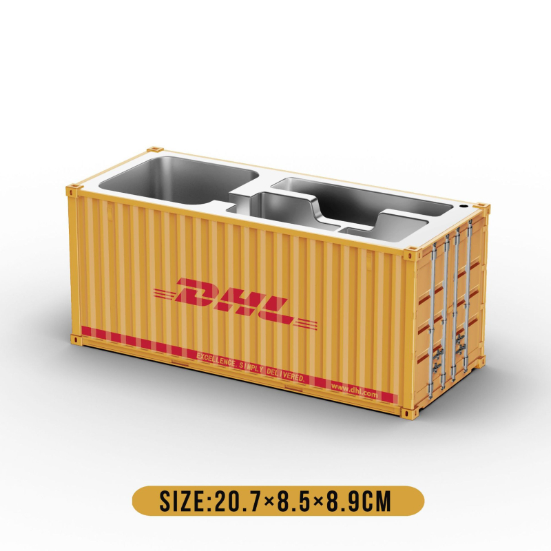 Контейнерен модел настолен органайзер за бюро със квадратна форма, държач за писалки и персонализирана подаръчна кутия (Модел 007)