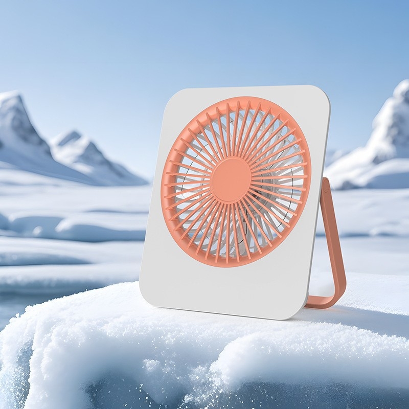 Ventilator USB de birou, 4 palete, 5 viteze, silențios (<36 dB), baterie încorporată 1000–1200 mAh