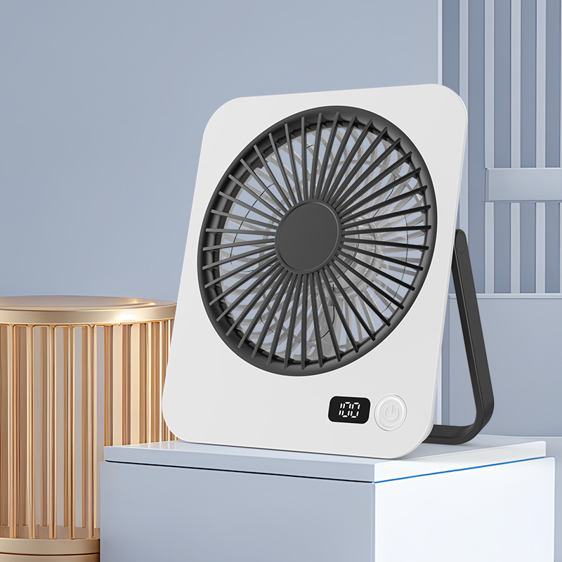 Ventilator USB de birou, 4 palete, 5 viteze, silențios (<36 dB), baterie încorporată 1000–1200 mAh