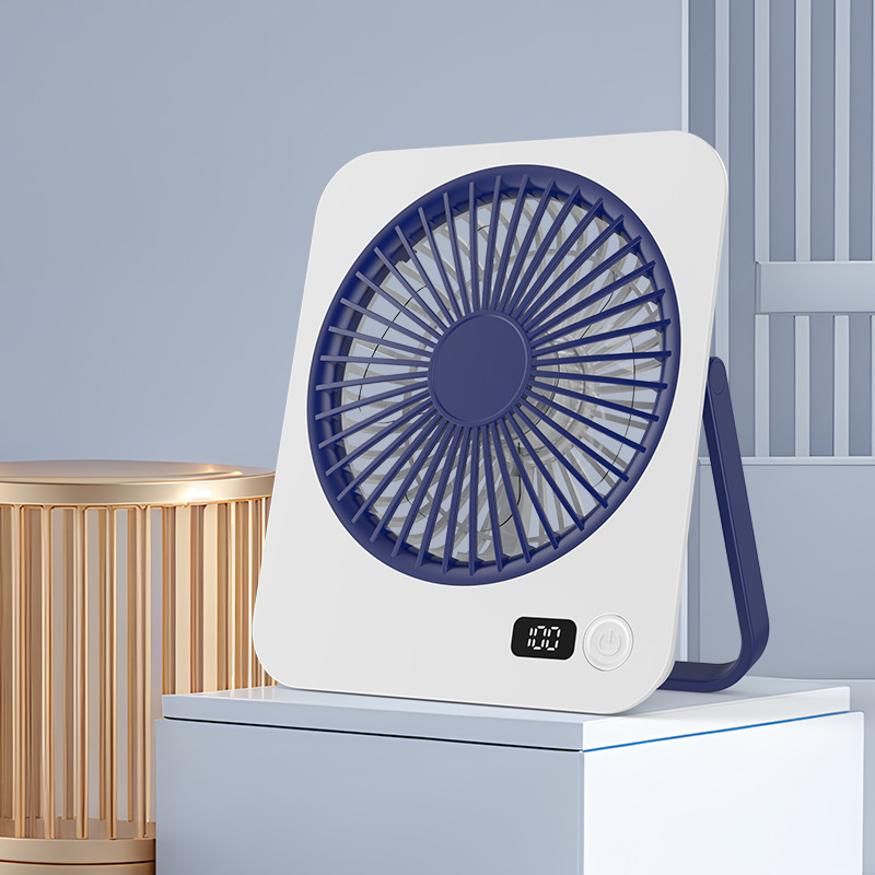 Ventilator USB de birou, 4 palete, 5 viteze, silențios (<36 dB), baterie încorporată 1000–1200 mAh