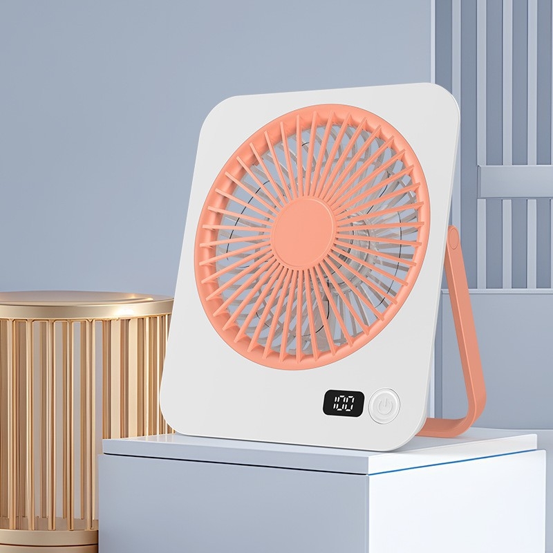Ventilator USB de birou, 4 palete, 5 viteze, silențios (<36 dB), baterie încorporată 1000–1200 mAh