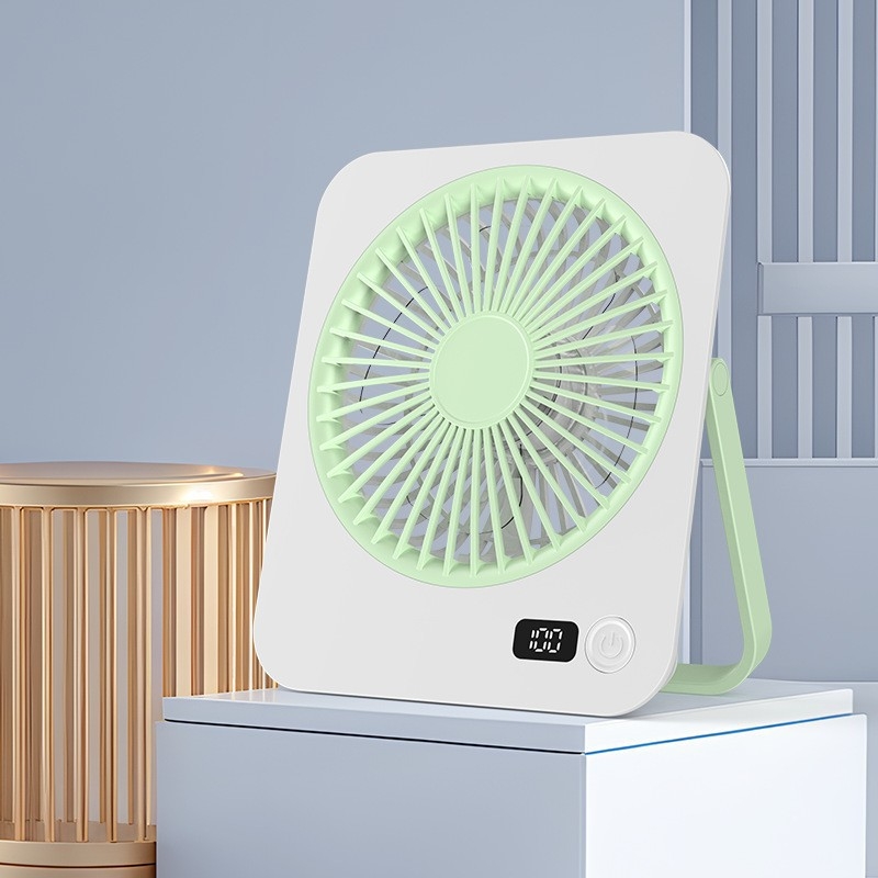 Ventilator USB de birou, 4 palete, 5 viteze, silențios (<36 dB), baterie încorporată 1000–1200 mAh