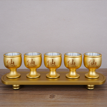 Pahare de vin din aliaj de cupru, set de 5 bucăți, stil modern minimalist, capacitate 1–100 ml