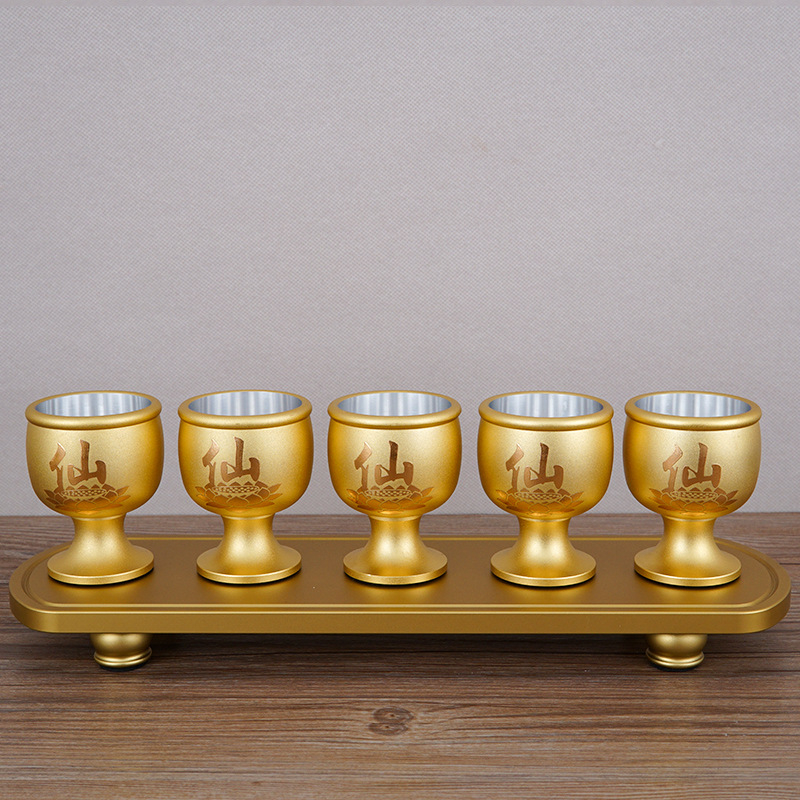 Pahare de vin din aliaj de cupru, set de 5 bucăți, stil modern minimalist, capacitate 1–100 ml