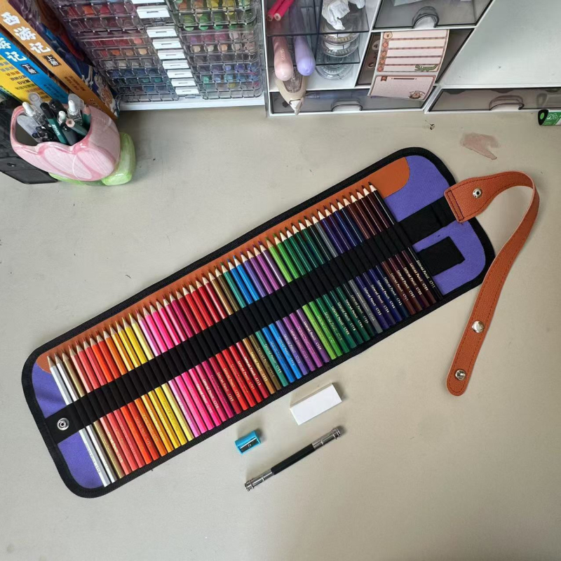 Set de creioane colorate din lemn, 50 de bucăți, miez 3B, pentru pictură și colorare