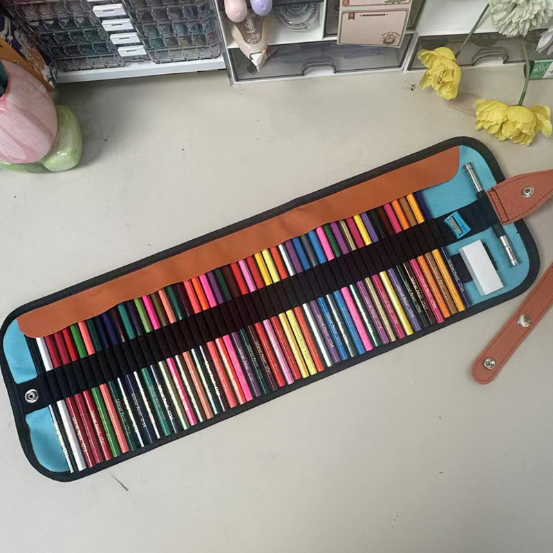 Set de creioane colorate din lemn, 50 de bucăți, miez 3B, pentru pictură și colorare