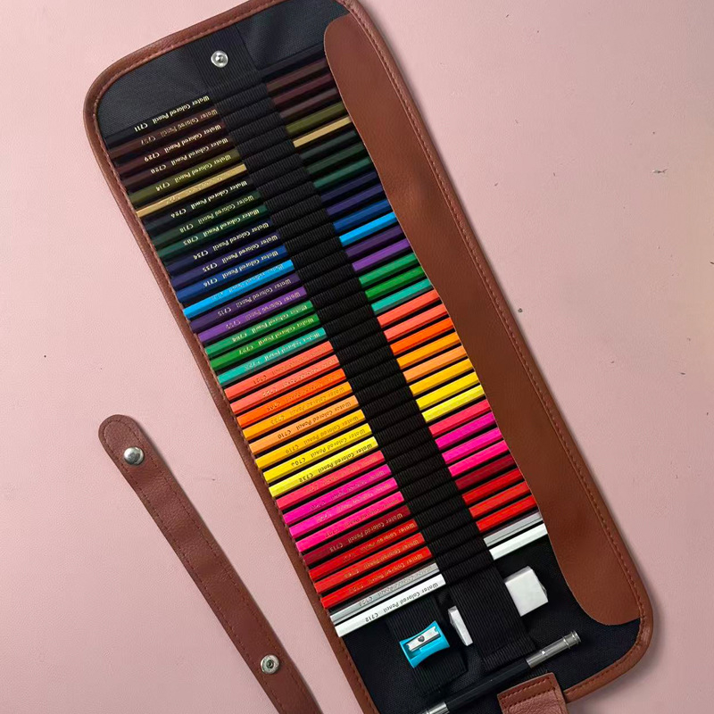 Set de creioane colorate din lemn, 50 de bucăți, miez 3B, pentru pictură și colorare