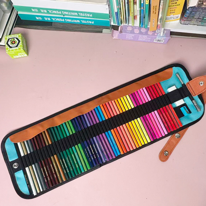 Set de creioane colorate din lemn, 50 de bucăți, miez 3B, pentru pictură și colorare