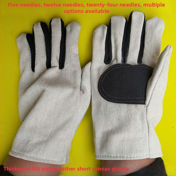 Hrubé plátené zváracie rukavice – materiál: plátno; hmotnosť ≈107 g; vhodné pre plynové a oblúkové zváranie