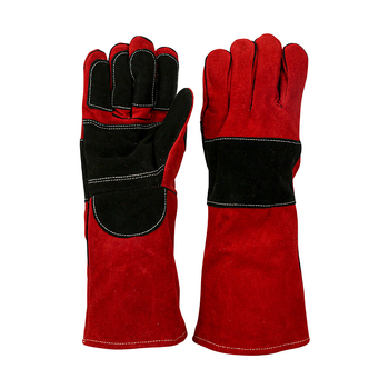 Γάντια συγκόλλησης από βοδινό δέρμα, διπλού στρώματος, με παχύτερη μόνωση θερμότητας και προστασία από σπινθήρες και πιτσιλιές