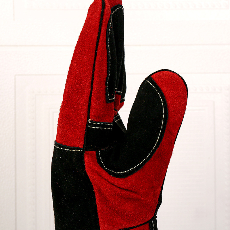 Γάντια συγκόλλησης από βοδινό δέρμα, διπλού στρώματος, με παχύτερη μόνωση θερμότητας και προστασία από σπινθήρες και πιτσιλιές