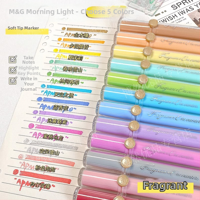 Marker s vôňou a mäkkým hrotom, model Apmv09c0, plastové telo, nezmazateľný