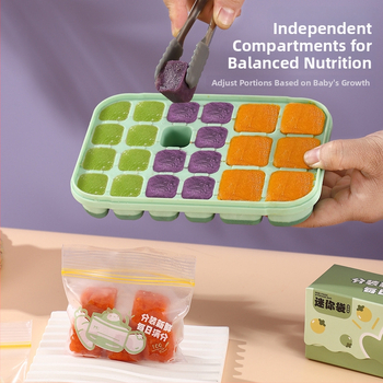 Silikónová Ice Grid miska pre detskú výživu – ľahké uvoľnenie z formy, porciované skladovanie