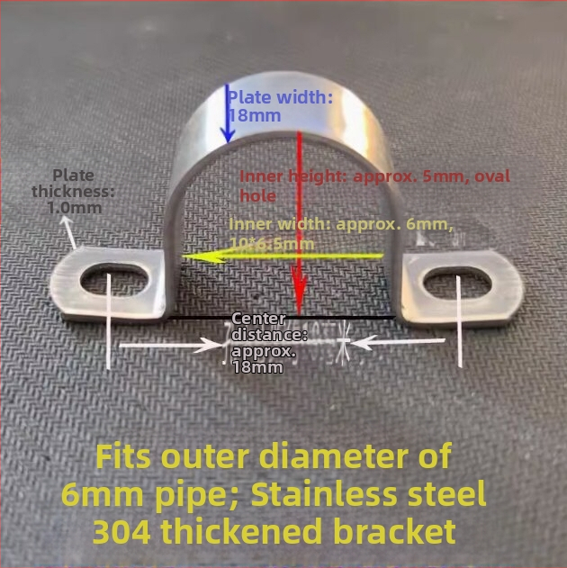 304 nerezová oceľ, hrubá objímka na rúry v tvare U, pre rúry s priemerom 8–114 mm
