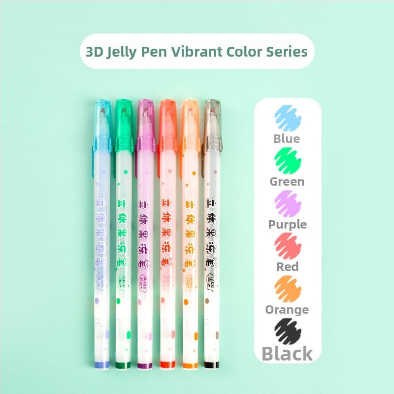 3D želé pero sada – pero s jedným hrotom, plastové telo, balené v krabičke, model YX-ZGDB, nevymazateľné