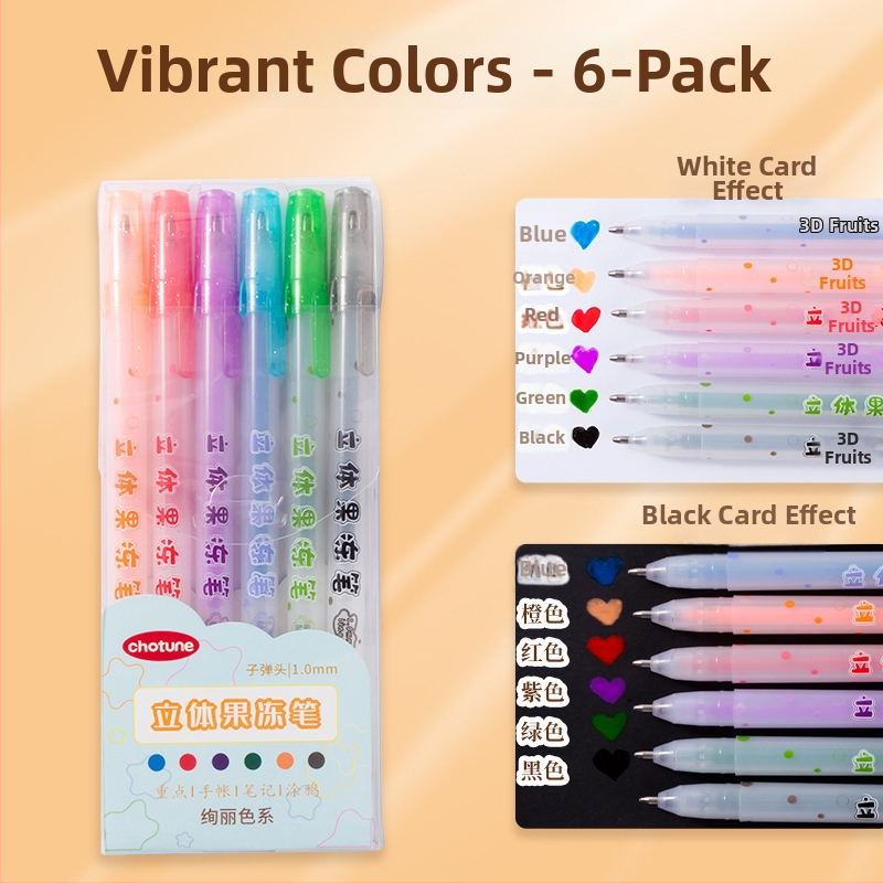 3D želé pero sada – pero s jedným hrotom, plastové telo, balené v krabičke, model YX-ZGDB, nevymazateľné