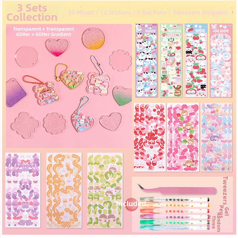 3D želé pero sada – pero s jedným hrotom, plastové telo, balené v krabičke, model YX-ZGDB, nevymazateľné