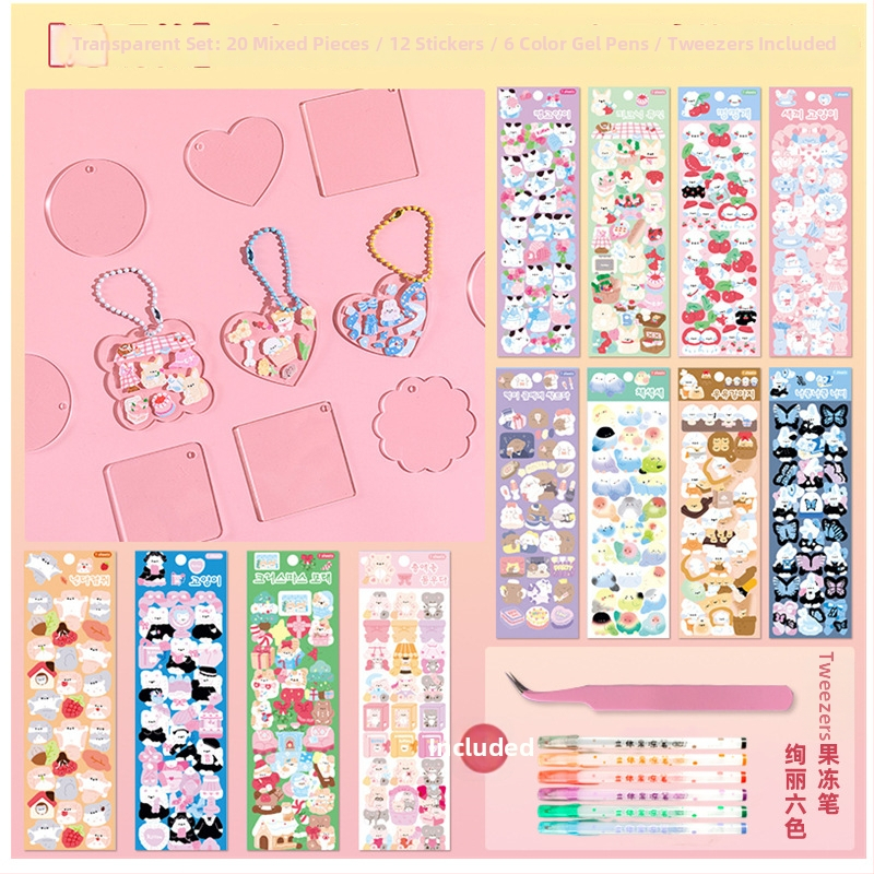 3D želé pero sada – pero s jedným hrotom, plastové telo, balené v krabičke, model YX-ZGDB, nevymazateľné