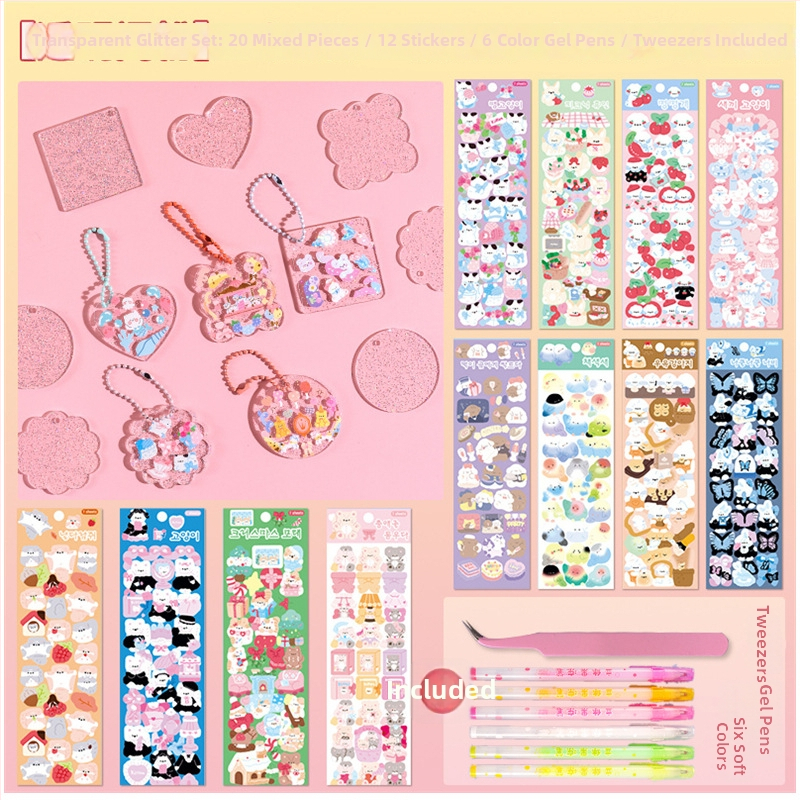 3D želé pero sada – pero s jedným hrotom, plastové telo, balené v krabičke, model YX-ZGDB, nevymazateľné