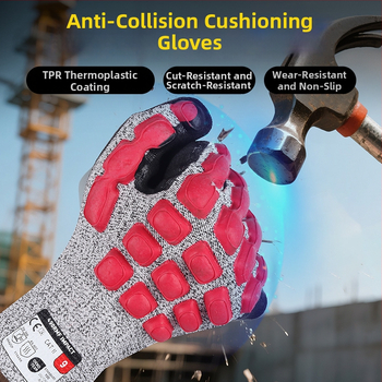 HPPE ochranné rukavice proti rezu pre sklo, priemysel, mäsiarstvo, stavebníctvo a rybolov