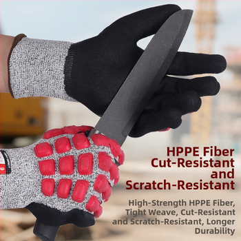 HPPE ochranné rukavice proti rezu pre sklo, priemysel, mäsiarstvo, stavebníctvo a rybolov