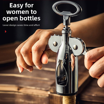 Vínový otvárač v tvare T, viacúčelový domáci set otváračov na fľaše vína a piva, zmiešaný materiál, model KA265265+632