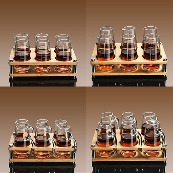 Set vinskog posuđa s dekanterom i malim čašicama, staklo, moderni minimalistički stil, bez logotipa, gravirana mjerna skala, lansiran zimi 2020, kvaliteta prvog reda