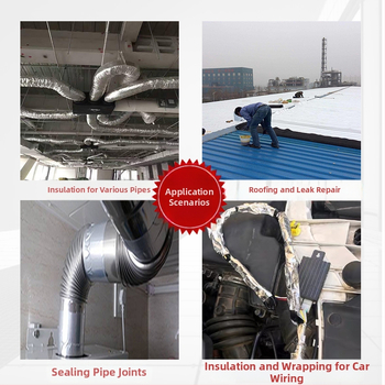 Лента от алуминиево фолио, самозалепваща, висока температура, за изолация на климатик, бойлер и тръби за изпускане; дебелина 0.06–0.15 мм