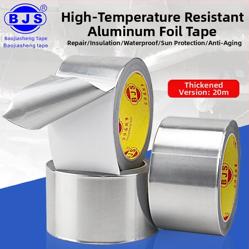 Лента от алуминиево фолио, самозалепваща, висока температура, за изолация на климатик, бойлер и тръби за изпускане; дебелина 0.06–0.15 мм