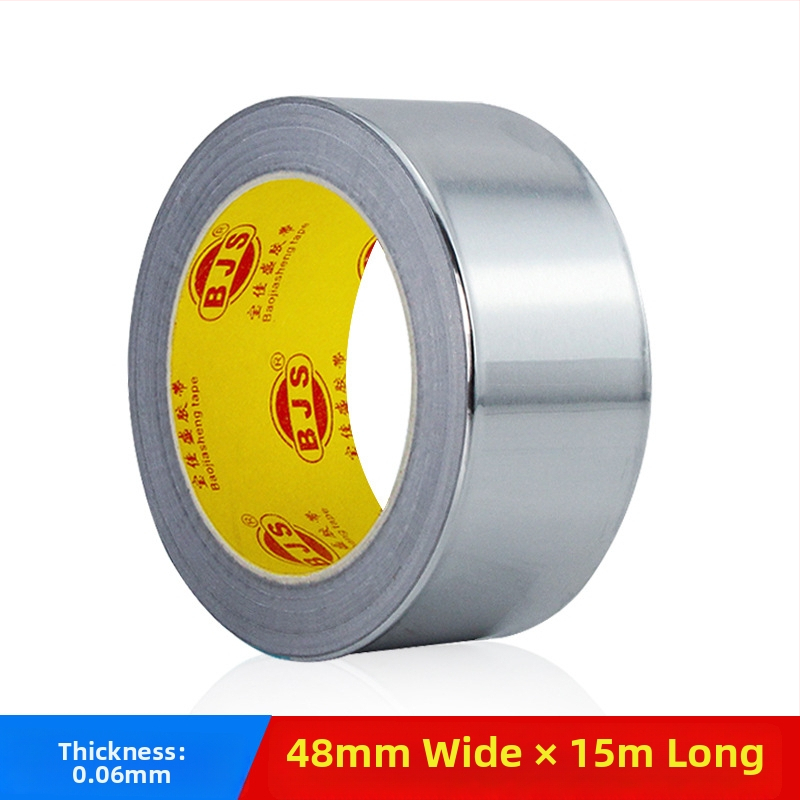 Лента от алуминиево фолио, самозалепваща, висока температура, за изолация на климатик, бойлер и тръби за изпускане; дебелина 0.06–0.15 мм