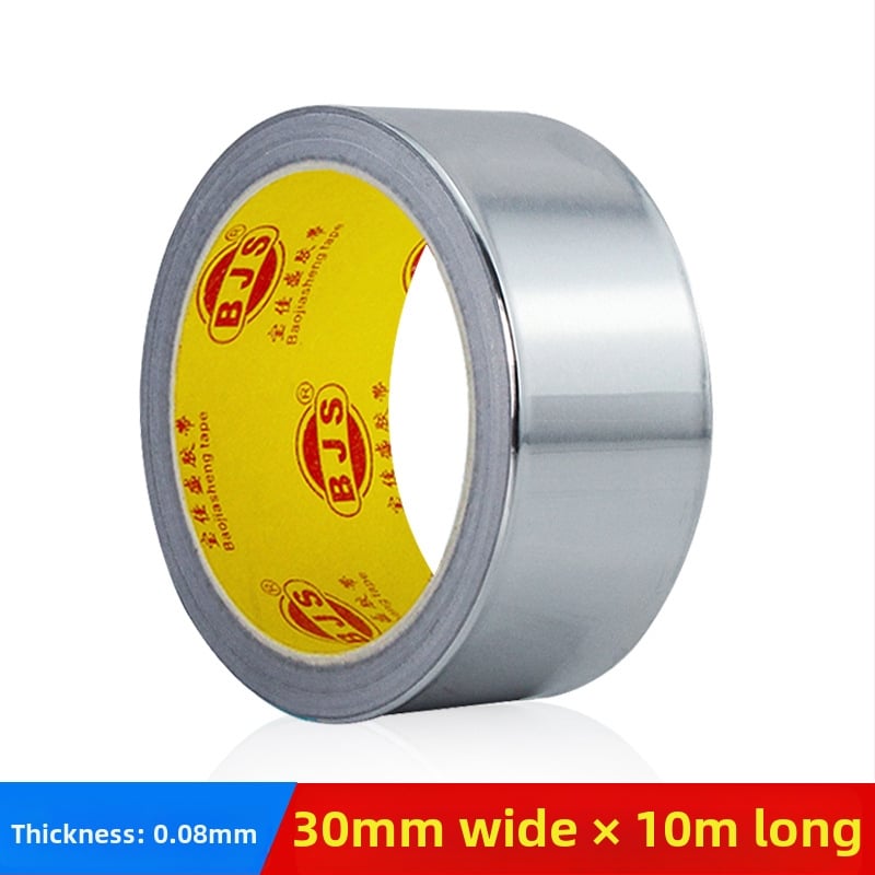 Лента от алуминиево фолио, самозалепваща, висока температура, за изолация на климатик, бойлер и тръби за изпускане; дебелина 0.06–0.15 мм