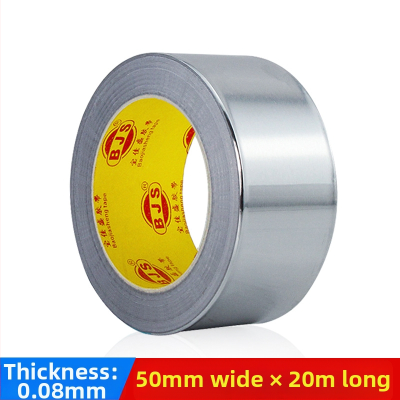 Лента от алуминиево фолио, самозалепваща, висока температура, за изолация на климатик, бойлер и тръби за изпускане; дебелина 0.06–0.15 мм