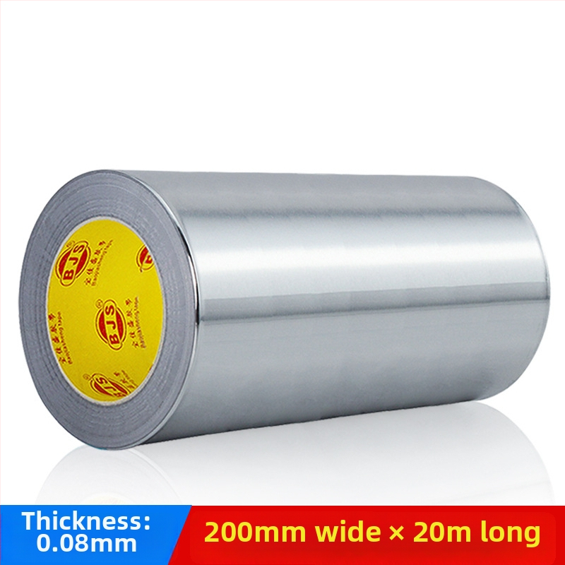 Лента от алуминиево фолио, самозалепваща, висока температура, за изолация на климатик, бойлер и тръби за изпускане; дебелина 0.06–0.15 мм