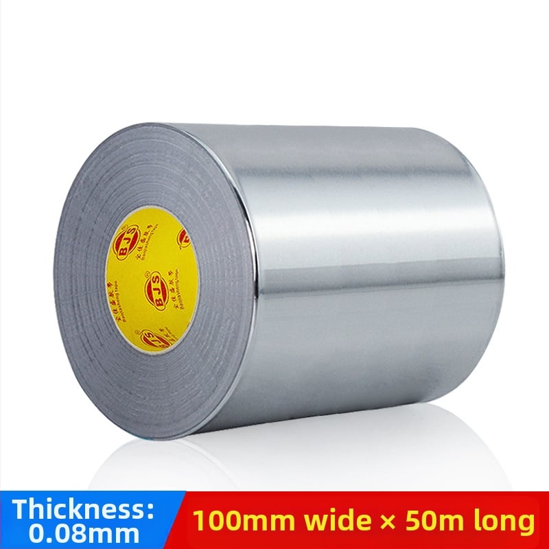 Лента от алуминиево фолио, самозалепваща, висока температура, за изолация на климатик, бойлер и тръби за изпускане; дебелина 0.06–0.15 мм