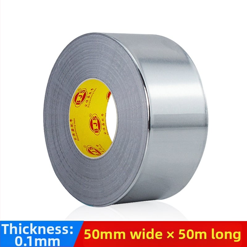 Лента от алуминиево фолио, самозалепваща, висока температура, за изолация на климатик, бойлер и тръби за изпускане; дебелина 0.06–0.15 мм