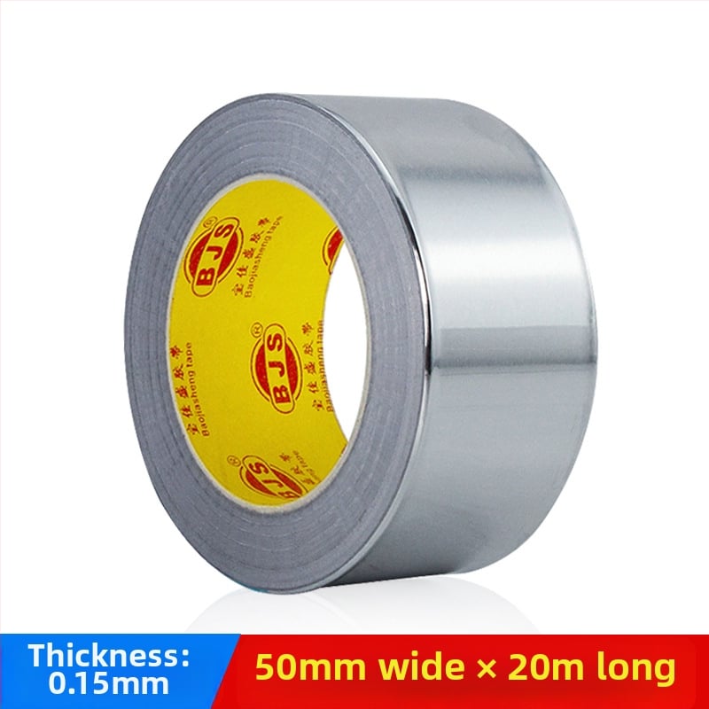 Лента от алуминиево фолио, самозалепваща, висока температура, за изолация на климатик, бойлер и тръби за изпускане; дебелина 0.06–0.15 мм